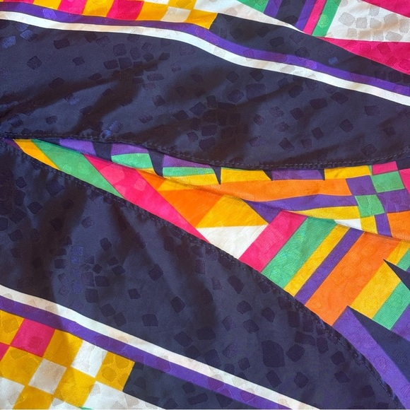 VINTAGE DAVID BROWN CALIFORNIA 70s 80s Bright Geometric Muumuu Kaftan Tunic - Picture 3 of 16